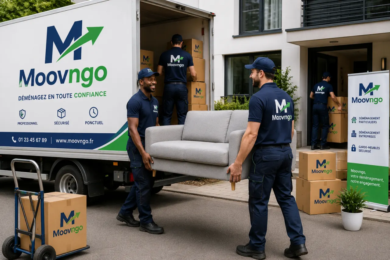 Déménagement à Angers — chargement d'un camion par l'équipe Moovngo